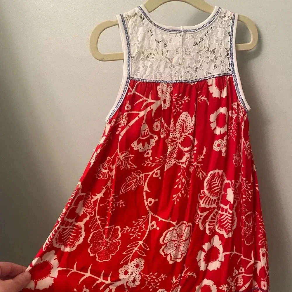 NWT new girls boho tunic top sleeveless 4th July red white blue 6 pink vanilla - Picture 4 of 9